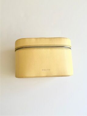 Yellow Leather Cosmetic Train Case